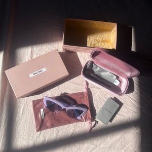 RARE Miu Miu Womens Modern Cat Eye Sunglasses - PURPLE- NWT